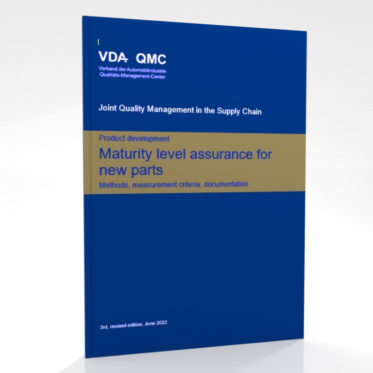 Wizualizacja okładki podręcznika VDA Maturity Level Assurance for New Parts